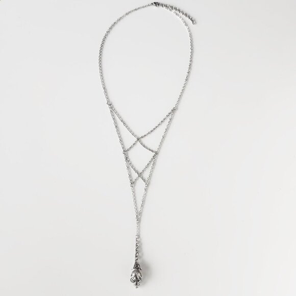 Gothic silver lace-up chain rosary necklace ✦ handmade medieval chainmaille ✦ - Picture 4 of 10